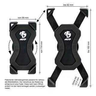 NC-17 Connect 3D Universalhalter in verschiedenen Ausfhrungen freie Lenkermontage